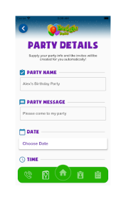 Party Details Screen from Froggle App